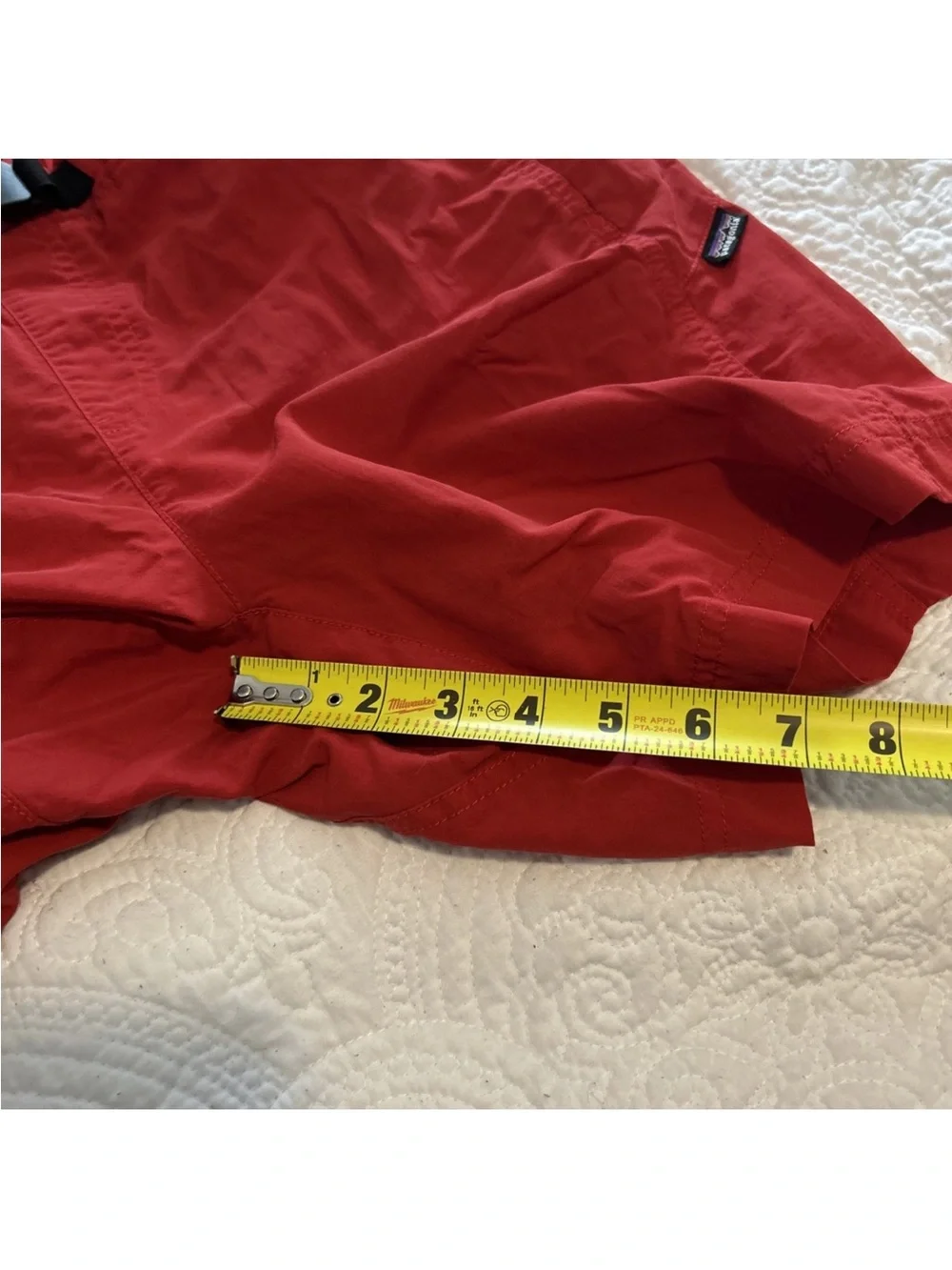 Patagonia Red Men's Gi lll Water Shorts with Black Belt Detail Size Medium